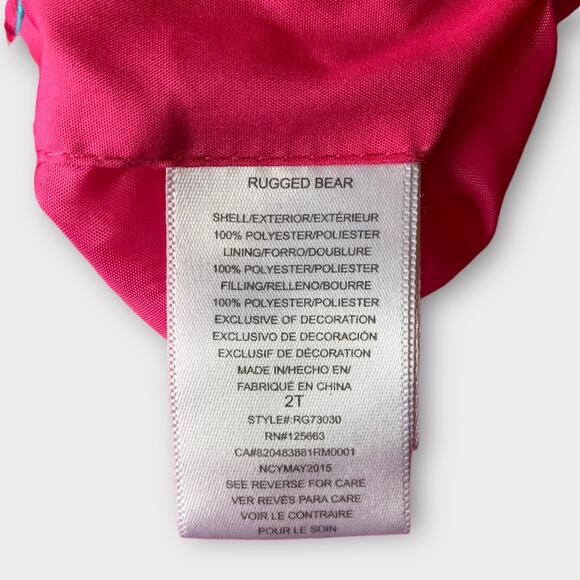 Rugged Bear Reversible Quilted Jacket, Size 2T, Pink - Picture 7 of 11